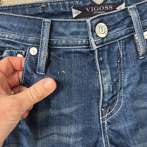 Vigoss FIT/Skinny Low Rise Distressed Blue Jeans Women's-26/ Junior's 1/2 - Picture 7 of 16